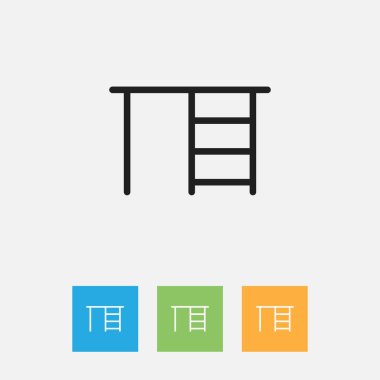 Yatay çubuğu anahat eğitim sembolü vektör Illustration. Premium Kalite izole Resepsiyon öğesinde Trendy düz stil.