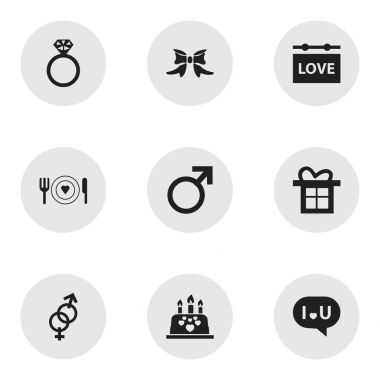 9 düzenlenebilir aşk simgeler kümesi. Günah, afiş, plaka ve daha fazlası gibi simgeler içerir. Web, mobil, UI ve Infographic tasarımı için kullanılabilir.