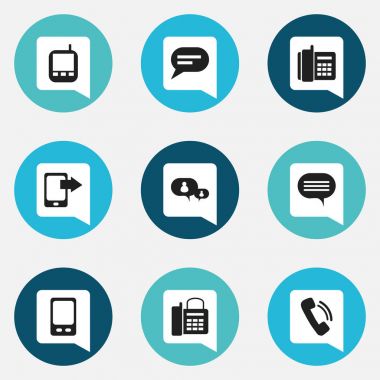 9 düzenlenebilir Gadget simgeler kümesi. Simgeler sohbet gibi Office telefon, mobil ve daha içerir. Web, mobil, UI ve Infographic tasarımı için kullanılabilir.