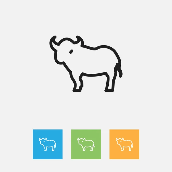 Ilustração vetorial do símbolo da zoologia no esboço do touro. Elemento Buffalo Isolado de Qualidade Premium em Estilo Plano na Moda . — Vetor de Stock