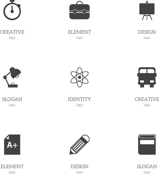 Conjunto de 9 iconos de conocimiento editables. Incluye símbolos tales como iluminación, literatura, temporizador y más. Puede ser utilizado para el diseño de la tela, móvil, interfaz de usuario e infografía . — Vector de stock