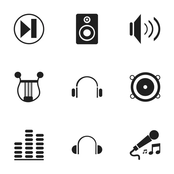Set van 9 bewerkbare Audio iconen. Bevat symbolen zoals muziekinstrument, OORWARMER, vooruit en meer. Kan worden gebruikt voor Web, Mobile, Ui en Infographic Design. — Stockvector