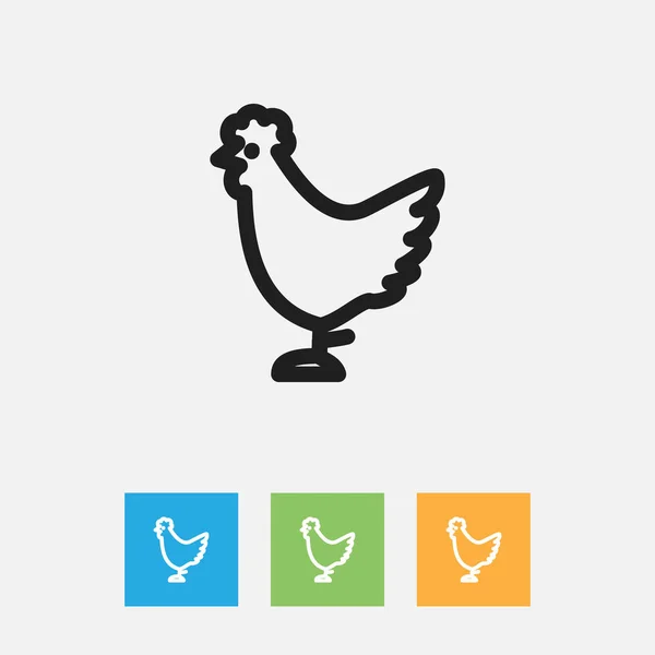 Ilustración vectorial del símbolo animal en el contorno del gallo. Elemento aislado de la polla de la calidad premium en estilo plano de moda . — Vector de stock