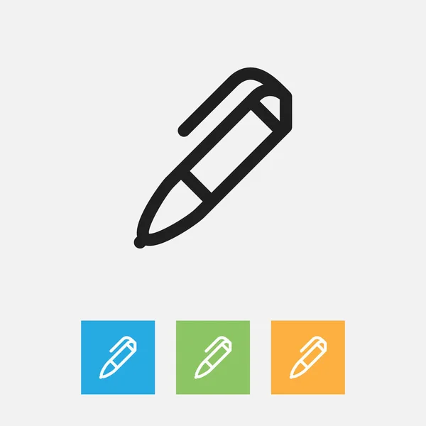 Vektorillustration av utbildning Symbol på penna kontur. Premium kvalitet isolerade Pen Element i trendiga platt stil. — Stock vektor
