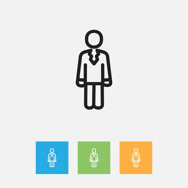 Ilustración vectorial del símbolo comercial en el perfil de la persona de trabajo. Elemento de hombre de negocios aislado de calidad premium en estilo plano de moda . — Vector de stock