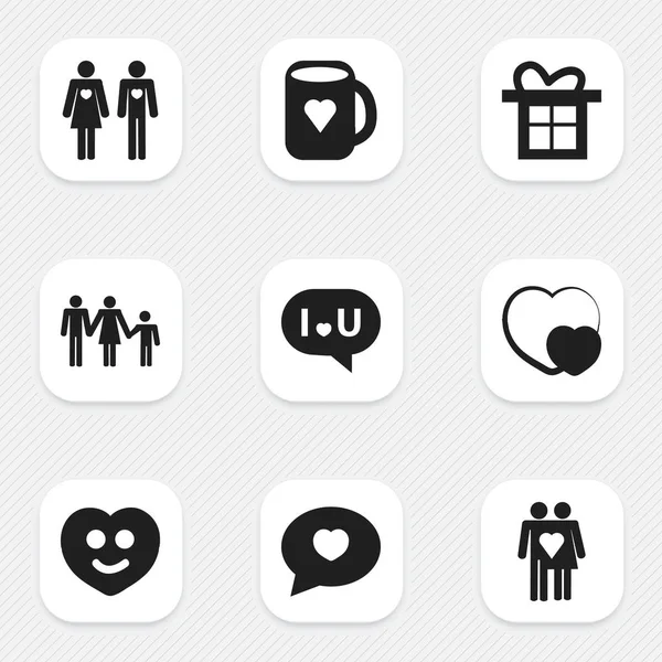 9 düzenlenebilir Amour simgeler kümesi. Çift, itiraf, hediye ve daha fazlası gibi simgeler içerir. Web, mobil, UI ve Infographic tasarımı için kullanılabilir.