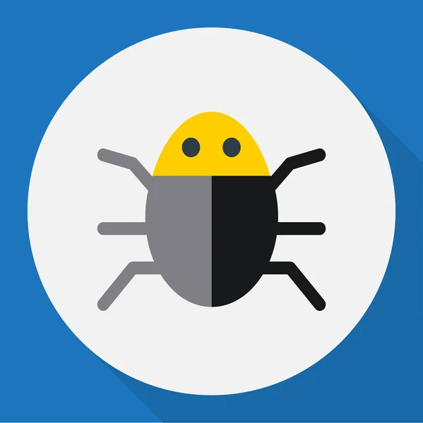 Ilustración vectorial del símbolo de seguridad en el icono plano del insecto. Elemento de virus aislado de calidad premium en estilo plano de moda . — Vector de stock