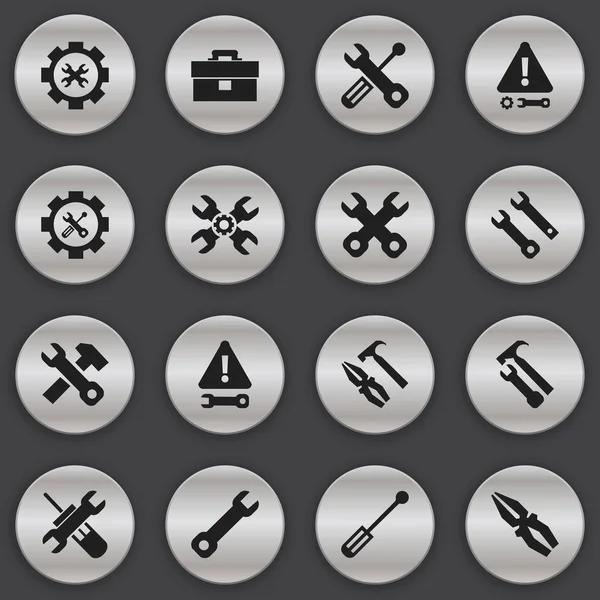 16 düzenlenebilir onarım simgeler kümesi. Uyarı, hizmet, İngiliz anahtarı çekiç ve daha fazlası gibi simgeler içerir. Web, mobil, UI ve Infographic tasarımı için kullanılabilir.