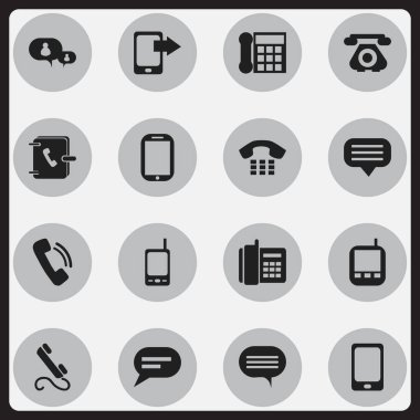 16 düzenlenebilir aygıt simgeler kümesi. Radyo Talkie, paylaşım görüntü, Forum ve daha fazlası gibi simgeler içerir. Web, mobil, UI ve Infographic tasarımı için kullanılabilir.