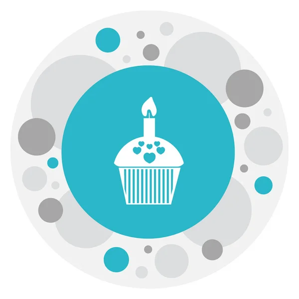 Vektor-Illustration des Amour-Symbols auf dem Cupcake-Symbol. hochwertige isolierte Muffin-Elemente im trendigen flachen Stil. — Stockvektor