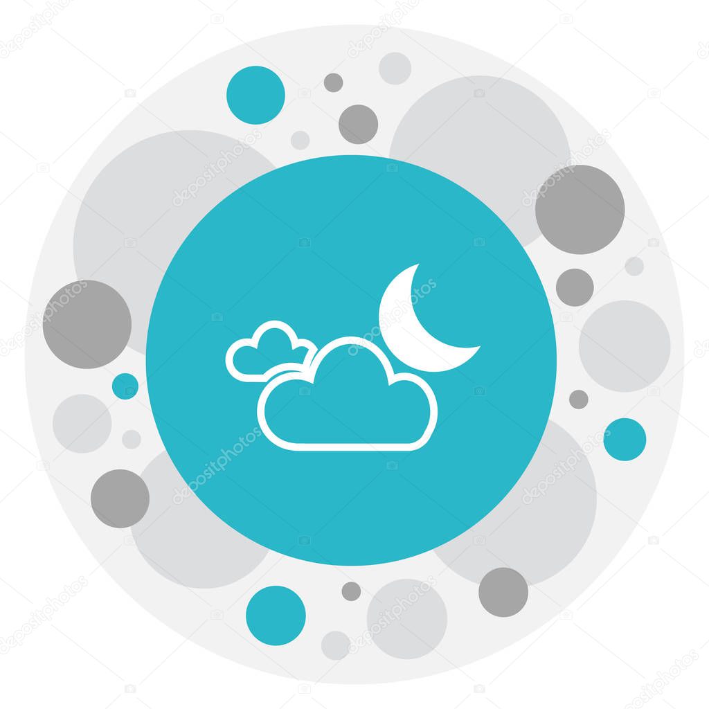 Vector Illustration Of Air Symbol On Celestial Icon. Premium Quality Isolated Semidarkness Element In Trendy Flat Style.