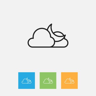 Vektör çizim Moon anahat hava sembolü. Premium Kalite izole gece yarısı öğesinde Trendy düz stil.