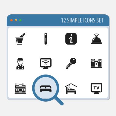 12 düzenlenebilir Plaza simgeler kümesi. Monitör, kablosuz Tv, oturma ve daha fazlası gibi simgeler içerir. Web, mobil, UI ve Infographic tasarımı için kullanılabilir.
