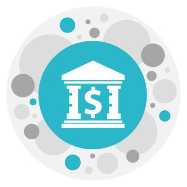 Finans sembolü Müzesi simge vektör çizim. Üstün kaliteli modaya uygun düz stil öğesinde bina izole.