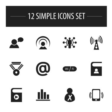 12 düzenlenebilir genel simgeler kümesi. Beceri, çizgi grafiği, şarkı listesi ve daha fazlası gibi simgeler içerir. Web, mobil, UI ve Infographic tasarımı için kullanılabilir.