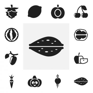12 düzenlenebilir pişirme simgeler kümesi. Nektarin, turp, kök sebze ve daha fazlası gibi simgeler içerir. Web, mobil, UI ve Infographic tasarımı için kullanılabilir.