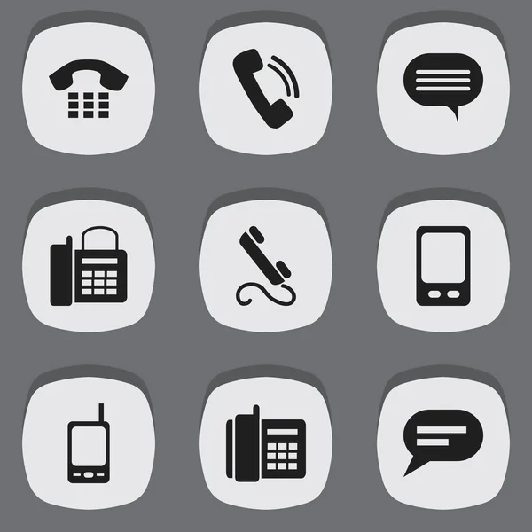 Conjunto de 9 Ícones de Gadget Editáveis. Inclui símbolos como telefone, rádio Talkie, celular e muito mais. Pode ser usado para Web, Mobile, UI e design infográfico . — Vetor de Stock