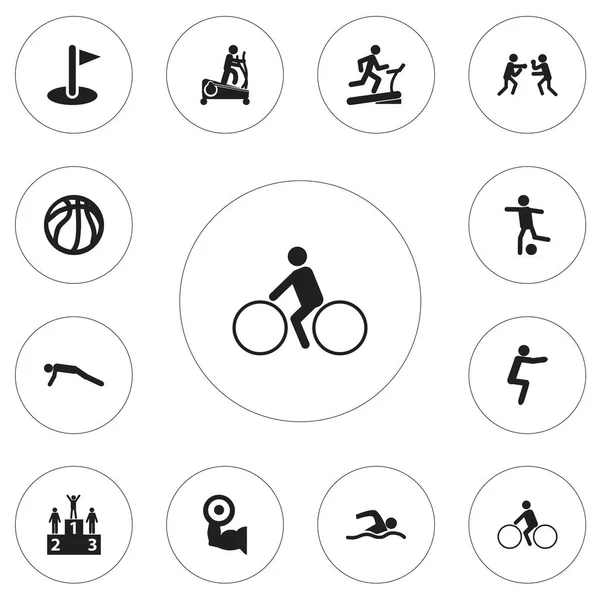 Set Of 12 Editable Training Icons. Includes Symbols Such As Physical Education, Heavy Training, Instruction Male And More. Can Be Used For Web, Mobile, UI And Infographic Design. — Stock Vector