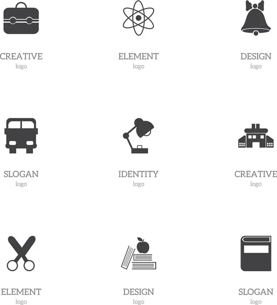 Conjunto de 9 iconos de conocimiento editables. Incluye símbolos tales como literatura, vehículo del transporte, libro de texto y más. Puede ser utilizado para el diseño de la tela, móvil, interfaz de usuario e infografía . — Archivo Imágenes Vectoriales