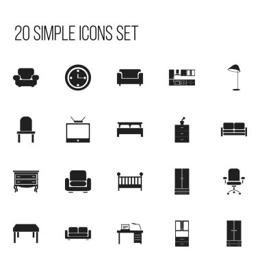 20 düzenlenebilir iç simgeler kümesi. İzle, kanepe, bitki Pot ve daha fazlası gibi simgeler içerir. Web, mobil, UI ve Infographic tasarımı için kullanılabilir.