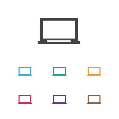 Laptop sembolü ekran simge vektör Illustration. Premium Kalite izole görüntü öğesinde Trendy düz stil.