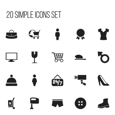 20 düzenlenebilir ticaret simgeler kümesi. Reticule, dikiş, Stiletto ve daha fazlası gibi simgeler içerir. Web, mobil, UI ve Infographic tasarımı için kullanılabilir.