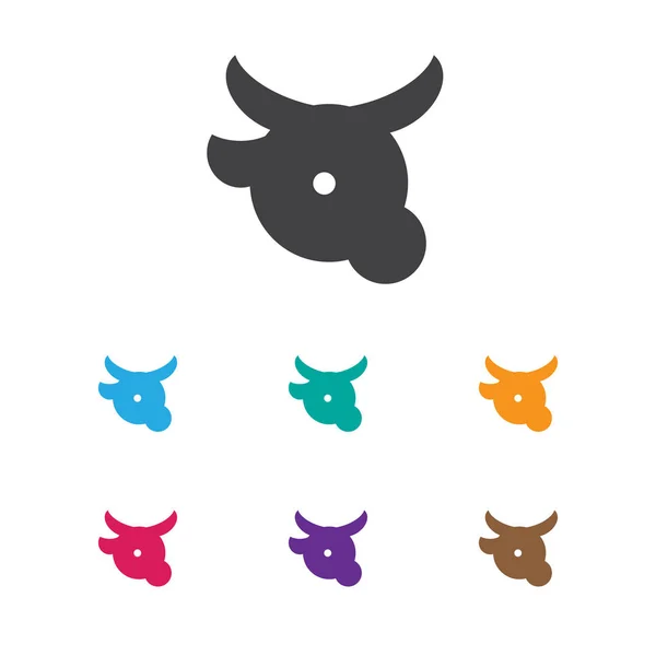 Ilustración vectorial del símbolo del cocinero en el icono de la ternera. Elemento aislado de la vaca de la calidad superior en estilo plano de moda . — Vector de stock