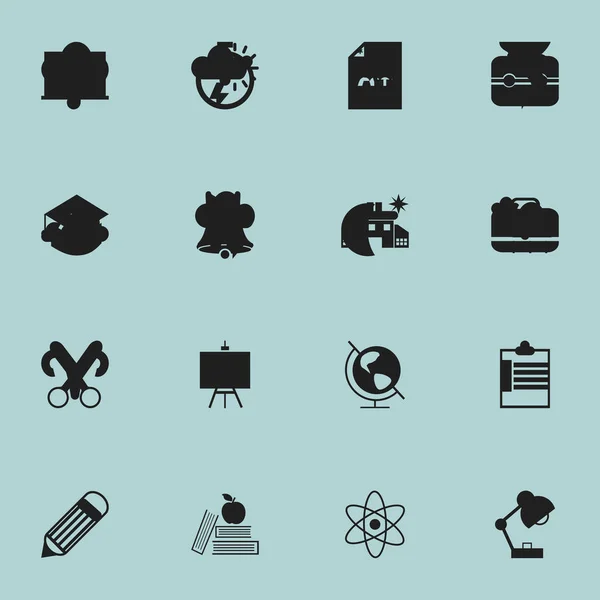 Set van 16 bewerkbare kennis iconen. Bevat symbolen zoals Portfolio, Jingle, snijden en meer. Kan worden gebruikt voor Web, Mobile, Ui en Infographic Design. — Stockvector