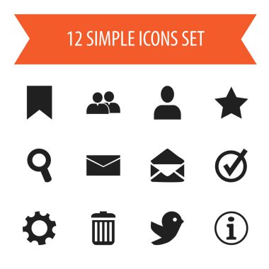 12 düzenlenebilir Internet simge kümesi. SSS, yer imi, mektup ve daha fazlası gibi simgeler içerir. Web, mobil, UI ve Infographic tasarımı için kullanılabilir.