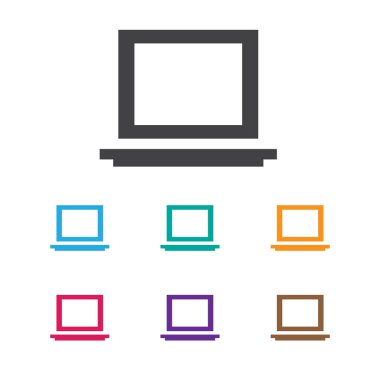 Not defteri simgesi dizüstü bilgisayar simgesini vektör Illustration. Premium Kalite izole taşınabilir bilgisayar öğesinde Trendy düz stil.