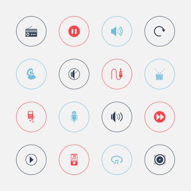 16 düzenlenebilir müzik simgeler kümesi. Et, müzikal Gadget, sessiz ve daha fazlası gibi simgeler içerir. Web, mobil, UI ve Infographic tasarımı için kullanılabilir.
