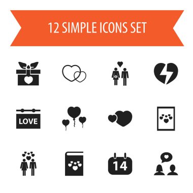 12 düzenlenebilir aşk simgeler kümesi. Evlilik, Dekorasyon, sevinç ve daha fazla gibi simgeler içerir. Web, mobil, UI ve Infographic tasarımı için kullanılabilir.