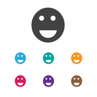 Internet sembolü gülümseme simge vektör çizim. Üstün kaliteli modaya uygun düz stil öğesinde Emoji izole.