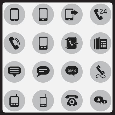 16 düzenlenebilir Gadget simgeler kümesi. Adres defteri, ileti ve yorum gibi sembolleri içerir. Web, mobil, UI ve Infographic tasarımı için kullanılabilir.