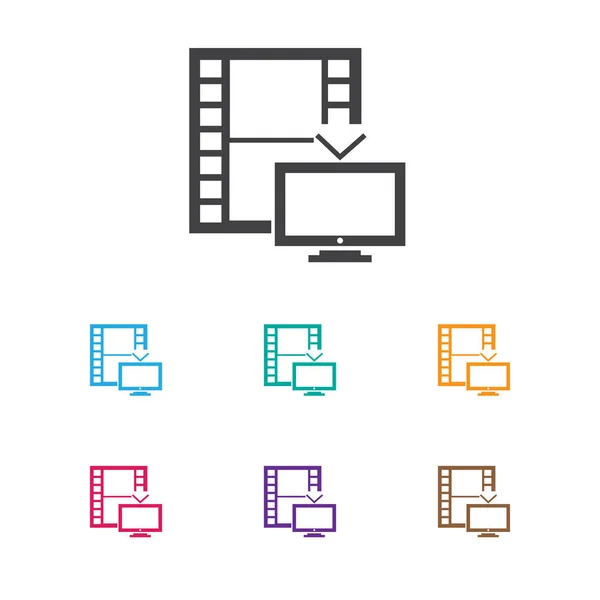 Vektorové ilustrace Cinema Symbol na ikonu Telly. Prémiové kvality izolované televize prvek v moderní plochý. — Stockový vektor