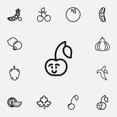 12 düzenlenebilir sebze anahat simgeler kümesi. Erik, sarımsak, yeşil ve daha fazla gibi simgeler içerir. Web, mobil, UI ve Infographic tasarımı için kullanılabilir.