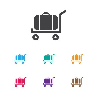 Tatil sembolü arabası simge vektör çizim. Premium Kalite izole sepeti öğesinde Trendy düz stil.