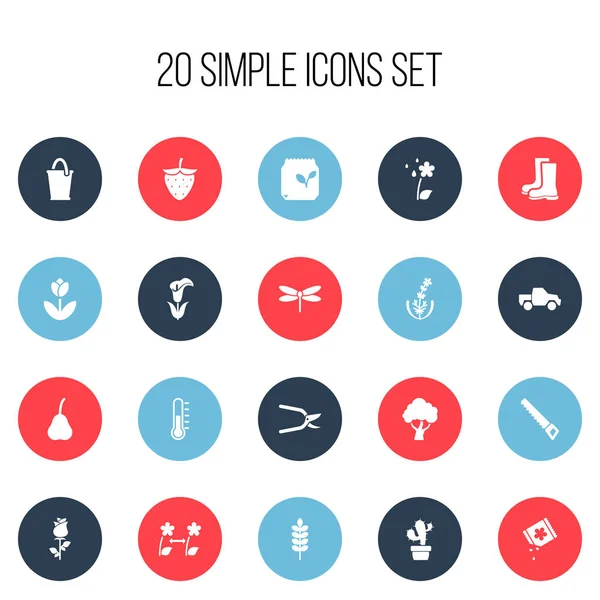 20 düzenlenebilir dikim simgeler kümesi. Bitki kesici, leylak, sıcaklık ve daha fazlası gibi simgeler içerir. Web, mobil, UI ve Infographic tasarımı için kullanılabilir.