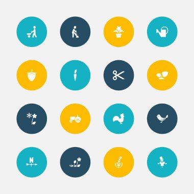 16 düzenlenebilir dikim simgeler kümesi. Horoz, dekoratif, Frosts ve daha fazlası gibi simgeler içerir. Web, mobil, UI ve Infographic tasarımı için kullanılabilir.