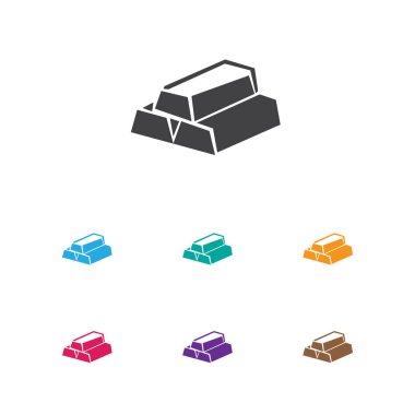 Ingot kutsal kişilerin resmi üstünde sembol bankacılık vektör çizim. Üstün kaliteli altın Trendy düz stil öğesinde izole.