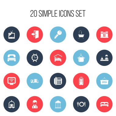 20 düzenlenebilir seyahat simgeler kümesi. Onay gibi simgeler, arabası, çalışan ve daha fazlasını içerir. Web, mobil, UI ve Infographic tasarımı için kullanılabilir.