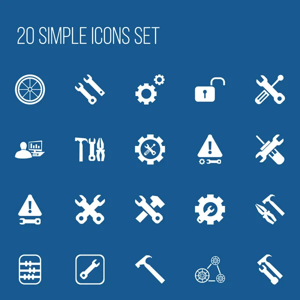 Conjunto de 20 ícones editáveis Toolkit. Inclui símbolos como alicates martelo, configurações, Cambelt e muito mais. Pode ser usado para Web, Mobile, UI e design infográfico . — Vetor de Stock