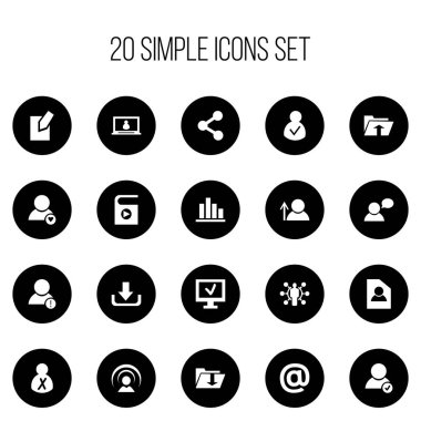 20 düzenlenebilir ağ simgeler kümesi. Transferi, bilgisayar, Download ve daha fazlası gibi simgeler içerir. Web, mobil, UI ve Infographic tasarımı için kullanılabilir.