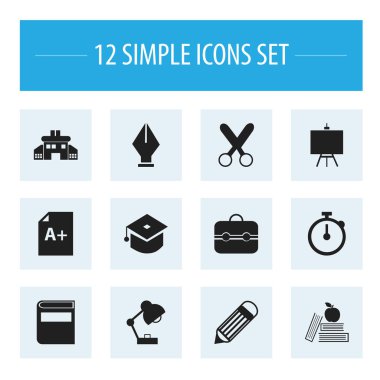 12 düzenlenebilir bilgi simgeler kümesi. Gövde, töreni, edebiyat ve daha fazlası gibi simgeler içerir. Web, mobil, UI ve Infographic tasarımı için kullanılabilir.