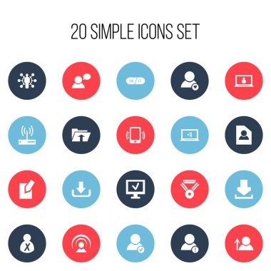 20 düzenlenebilir Internet simge kümesi. Dosyasını düzenlemek, Download ve daha fazla bağlantı gibi simgeler içerir. Web, mobil, UI ve Infographic tasarımı için kullanılabilir.