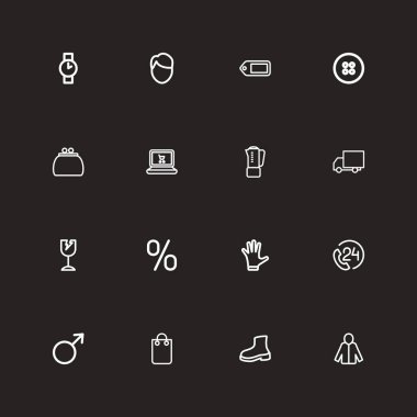 16 düzenlenebilir iş anahat simgeleri ayarlayın. 24 saat destek, para çanta, kamyon ve daha fazlası gibi simgeler içerir. Web, mobil, UI ve Infographic tasarımı için kullanılabilir.