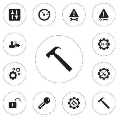 12 düzenlenebilir hizmet simgeler kümesi. Açılan asma kilit, dikkat, zaman ve daha fazla gibi simgeler içerir. Web, mobil, UI ve Infographic tasarımı için kullanılabilir.