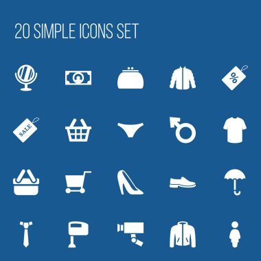 20 düzenlenebilir iş simgeler kümesi. Güvenlik kamera, çocuk sembolü, heyecan ve daha fazlası gibi simgeler içerir. Web, mobil, UI ve Infographic tasarımı için kullanılabilir.