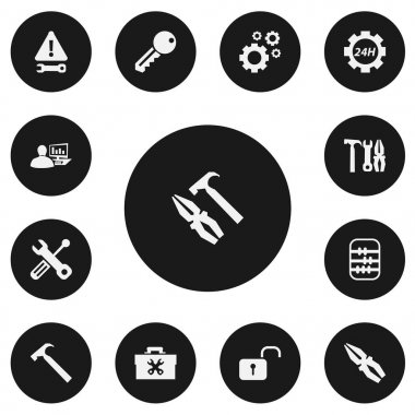 13 düzenlenebilir mekanik simgeler kümesi. Bakım, Cogwheels, tutamacı isabet gibi simgeler içerir. Web, mobil, UI ve Infographic tasarımı için kullanılabilir.