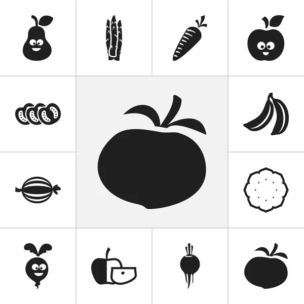 Uppsättning av 12 redigerbara grytor ikoner. Innehåller symboler som till exempel betor, enbär, rotfrukt och mer. Kan användas för webb-, mobil-, Ui- och Infographic Design. — Stock vektor